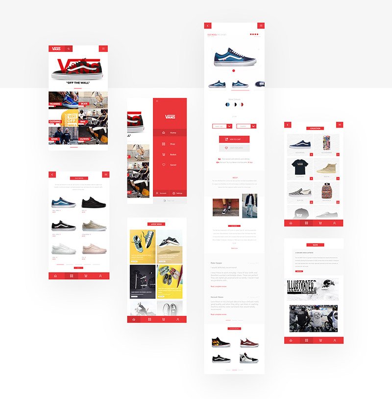 Vans Off the wall - web app concept - Boteco Design