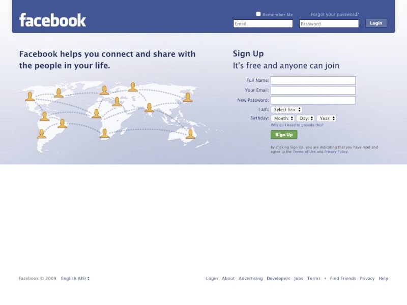 10 year challenge - sites Facebook 2009
