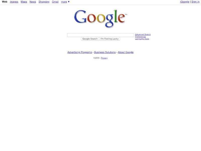 10 year challenge - sites Google 2009
