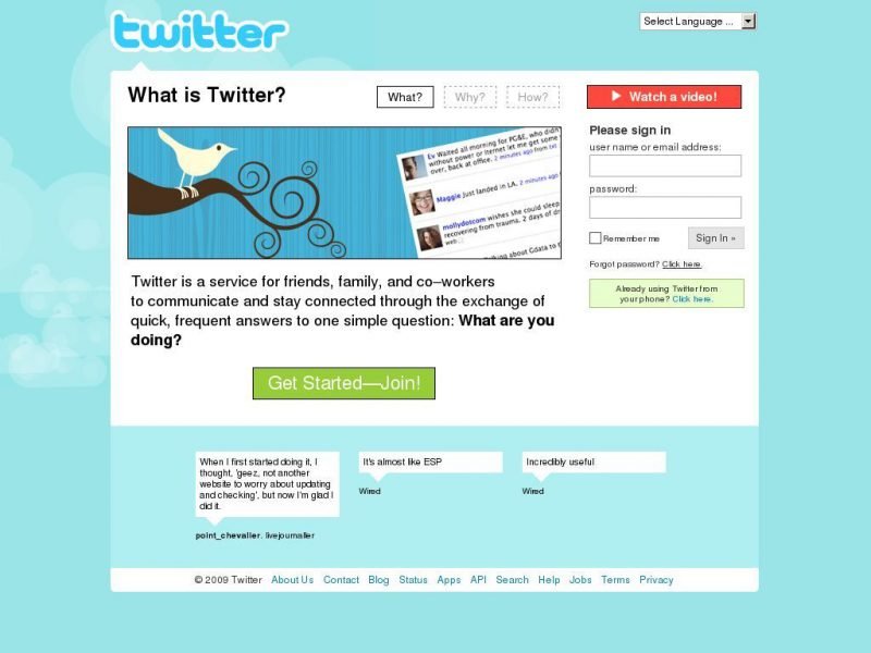 10 year challenge - sites Twitter 2009
