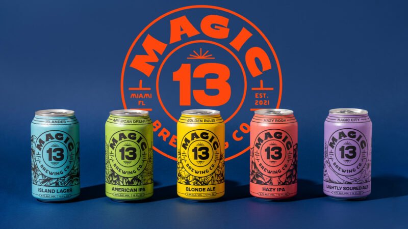 Latas de cerveja da Magic 13